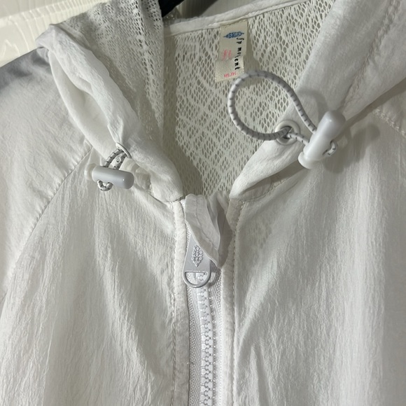 Free People FP Movement Lace Panel Retro Style Hooded Windbreaker White, Sz M - Picture 8 of 10